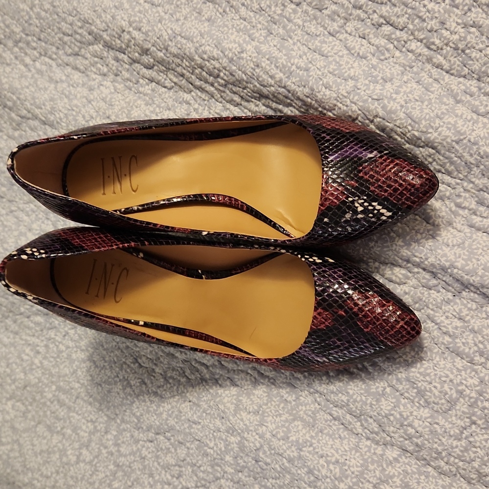 INC Snakeskin heels
